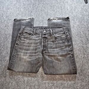 Levi’s 501 Jeans Mens 36x30 Charcoal Gray Button Fly Straight Leg Denim
